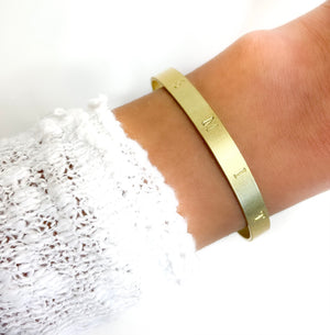 Gold Customized Hand Stamped Bracelet