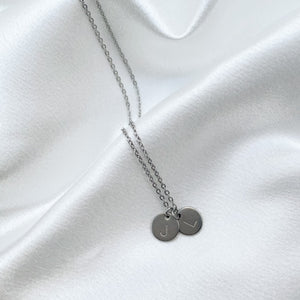 Hand Stamped Mini Silver Disc Necklace