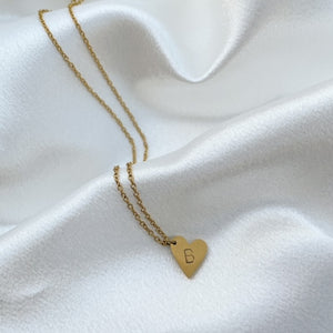 Hand Stamped Gold Mini Hearts Necklace